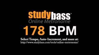 178 BPM Online Metronome (3 min) | StudyBass