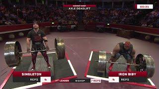 IRON BIBY vs T-REX Singleton in GIANT AXLE Deadlift BATTLE!