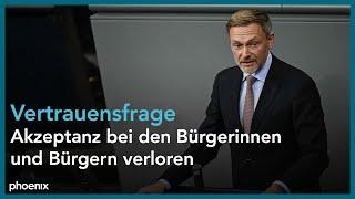 Rede von Christian Lindner zur Vertrauensfrage von Olaf Scholz am 16.12.24