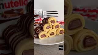 Kinder Crepe Rolls Recipe tutorial #Shorts