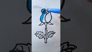 Blue Rose Drawing With Marker | Golap Ful Drawing  #art #drawing #rose #reels