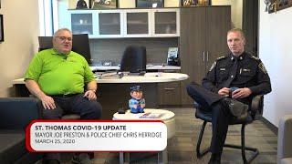 St. Thomas: COVID-19 Update from the Mayor & Police Chief - March 25, 2020h