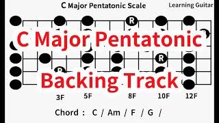 C Major Pentatonic Backing Track & C Major Scale(C-Am-F-G)  Good for Improvisation Beginner!!