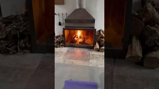 Yoga by a crackling fireplace … is there a better way to start the morning?#MindfulLiving