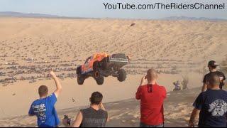 Robby Gordon, Bj Baldwin, and Craig Potts Launching Oldsmobile Hill in Glamis Dunes, CA.