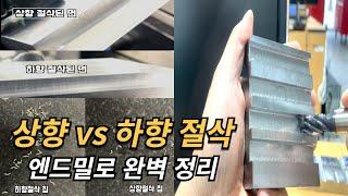 상향절삭 하향절삭 엔드밀 가공으로 완벽 정리ㅣUp cutting milling Down cutting millingㅣ밀링기능사ㅣ기계가공산업기사ㅣ일반기계기사ㅣ임용고시