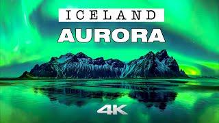 Northern Lights in ICELAND  Magical AURORA Borealis  Ambient Aerial 4K ||►