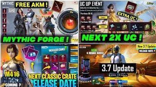 BGMI 3.7 UPDATE : FREE UPGRADE AKM SKIN | BGMI NEXT MYTHIC FORGE GUNS |NEXT UC UP DATE | PRE ORDER