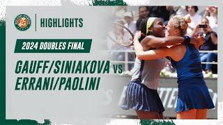 Gauff/Siniakova vs Errani/Paolini Doubles Final Highlights | Roland-Garros 2024