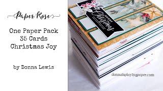 35 Cards from One Paper Pack - Pape Rose  Christmas Joy | Cardmaking with Paper Rose Studio