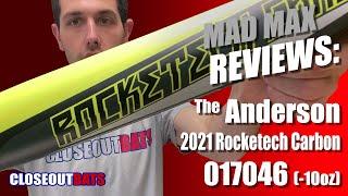 Closeoutbats.com Anderson Rocketech Carbon Fastpitch Bat 017046  -10oz 2021 Tech