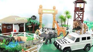 Animals Mega Jungle Zoo Playset - Learn Names of Animals for Kids. Lion, Giraffe, Alligator