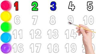 How to Draw Numbers 1 to 20 Easy Step by Step for Kids // Learn How to Draw and Paint 1234567890.