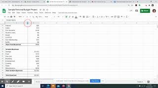 Formatting a budget