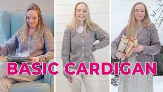 Crochet Basic CARDIGAN - Easy to Customize to Any Size