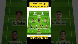 PSG Line Up Prediction VS Bayern Munich#psg #championsleague #messi