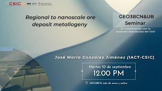 GEO3BCN&UB Seminars | Regional to nanoscale ore deposit metallogeny