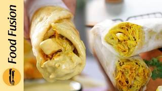 Easy Resha Chicken Paratha Roll Recipe by Food Fusion