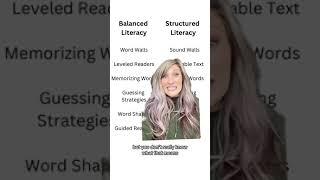 Balanced Literacy VS Structured Literacy: Exploring the Differences #scienceofreading #shorts