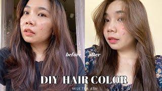 DIY HAIR COLOR WITH NO BLEACH [Milk Tea Ash]