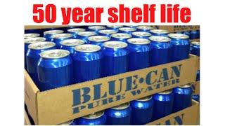 50 year shelf life emergency canned water by Blue Can Water