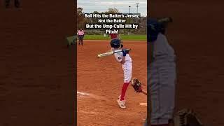 Hit by Pitch Called When Ball Hits the Batter’s Jersey #baseball #shorts #travelbaseball #iq