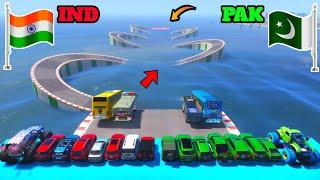 India Vs Pakistan | Gta 5 Indian Cars Vs Pakistan Cars Deep Water Challenge | Gta 5 Gameplay