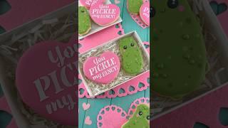 Valentine Pun Cookie Set: Pickle | Decorating Cookies with Royal Icing #cookiedecoratingvideos