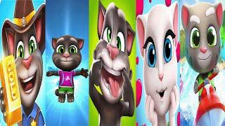 Talking Tom2 vs Talking Tom vs Talking Angela vs Talking Gold Run vs Tom Jetski2 Toddler Tom2 Ep3904