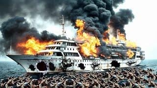 13 Minutes Ago! North Korean Cruise Ship Carrying 6,000 Troops Destroyed by US