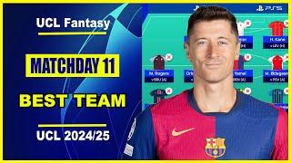 UCL Fantasy Matchday 11: BEST TEAM | Champions League Fantasy Tips 2024/25