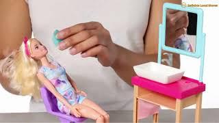 Barbie Sparkle Mask Spa Day Playset Blonde Barbie Doll 7 Spa Masks Sink Mirror reliable local stores
