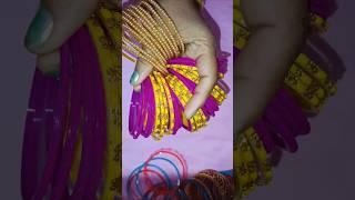 yellow colour Rani colour bangle set design  wedding bangle set design viral  beautiful bangle set