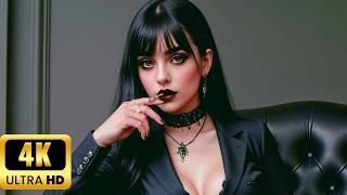 The Velvet Throne - 4K AI Girl Lookbook | Gothic Beauty Liliana Vol.2 | Music Video | Office Lady