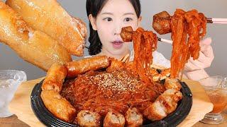 느맵느맵 빠싹한 대창 아주 매운 당면볶이 게장은 거들 뿐... Beef Intestines & Spicy Noodles mukbang korean food