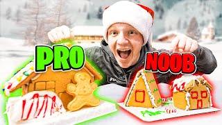 PRO vs NOOB GINGERBREAD BUILD OFF CHALLENGE!