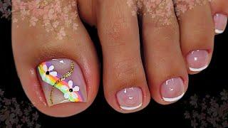 DISEÑO DE UÑAS SENCILLO Y ELEGANTE | UÑAS PARA PIES 