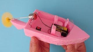 Elektrik Motorlu Mini Tekne Nasıl Yapılır - Simple DC Motors Foam Boat