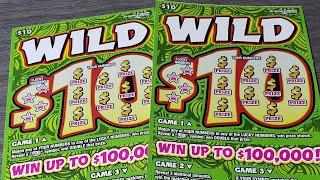 TROPICAL TICKETS $10 WILD 10'S - ARIZONA LOTTERY SCRATCH OFF TICKETS