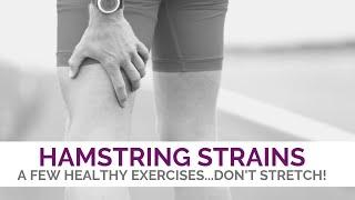 Hamstring Strains: A Few Healthy Exercises...Don't Stretch!