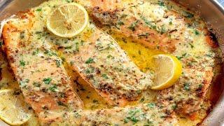 Baked Salmon with Lemon Butter Cream Sauce