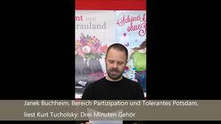 Lesung aus verbrannten Büchern 2020 - Janek Buchheim liest aus "Drei Minuten Gehör" von K. Tucholsky