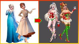 Elsa Anna Frozen Glow Up Christmas 2025 - Disney Princesses Transformation