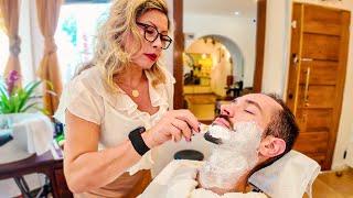 Tradition is not lost in São Paulo - Shave Performed by Barber Vera [ASMR] 