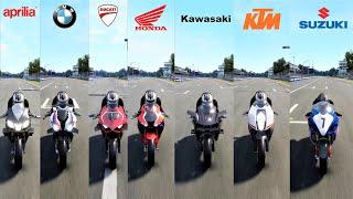 Fastest Bikes From Each Manufacturer Top Speed Test || Ride 4