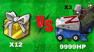 12 Plants Box Vip Vs 3 Mega Zomboss Gargantuar 9999 HP , Who will win? PvZ Hybrid PK Challenge