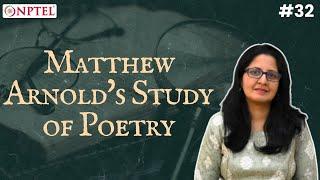 #32 Matthew Arnold's Study of Poetry | Literary Criticism (From Plato to Leavis)