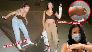 trying to learn how to skateboard part 2 *GONE WRONG*