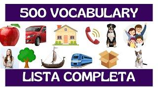 Lista completa de vocabulario en inglés.