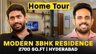 Modern Kitchen to Elegant Living Room | Hyderabad 3BHK Home Tour